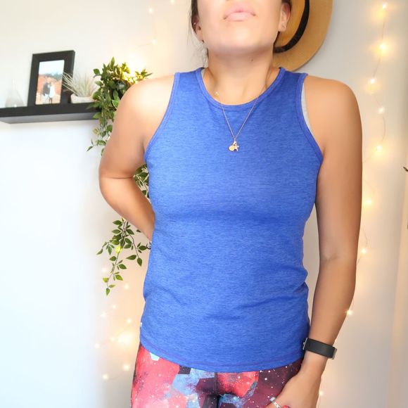 Ideology Women's Heathered Keyhole-Back Tank Top - Picture 6 of 7